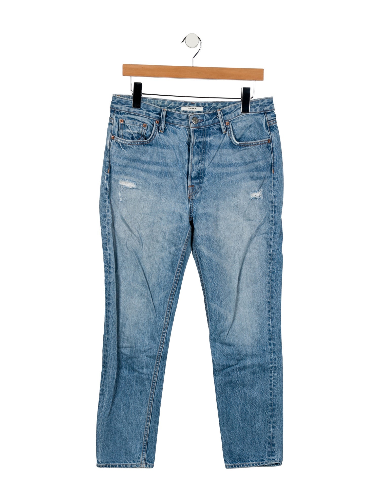 GRLFRND Mid-Rise Straight Leg Jeans
