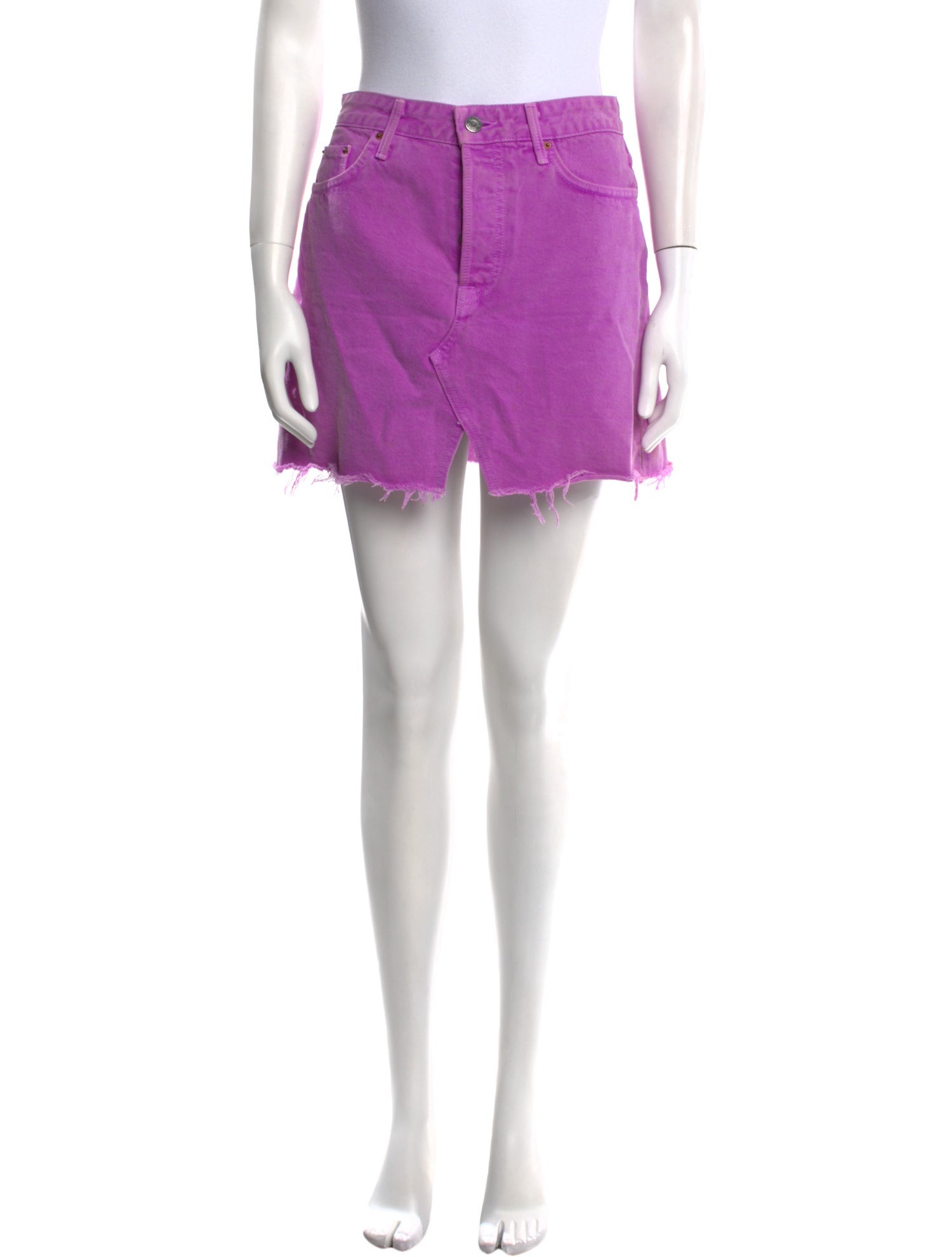 GRLFRND Raw-Edge Trim Mini Skirt