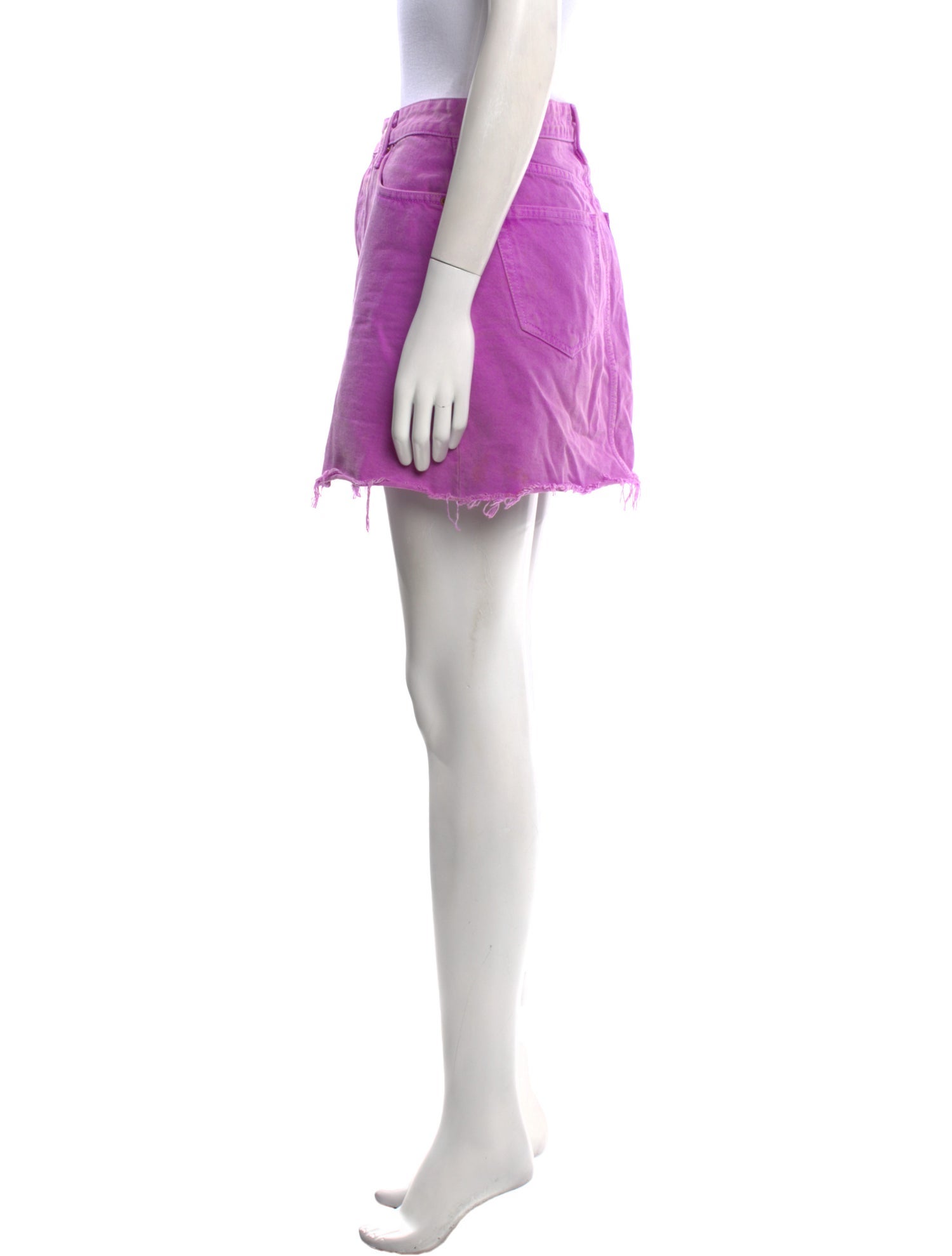 GRLFRND Raw-Edge Trim Mini Skirt