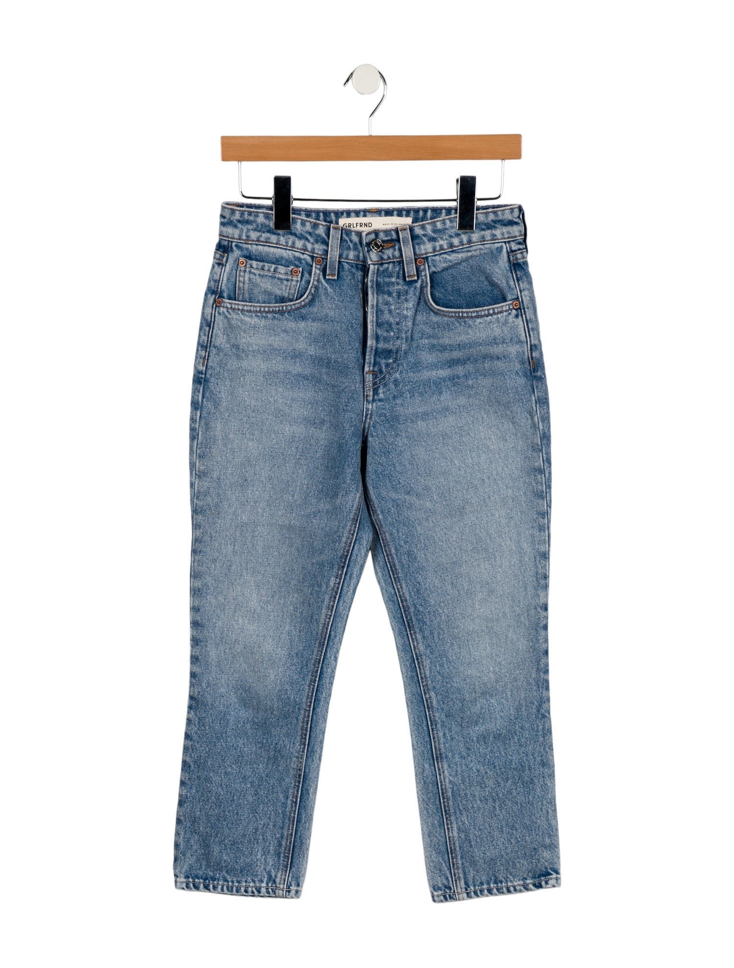 GRLFRND Mid-Rise Straight Leg Jeans