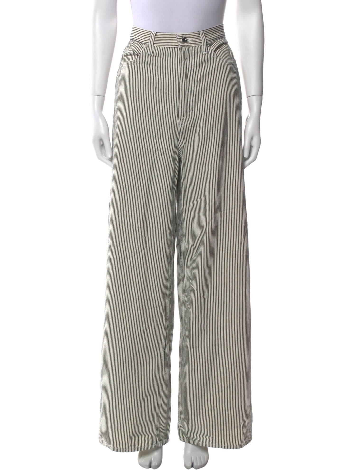 GRLFRND Striped Wide Leg Pants