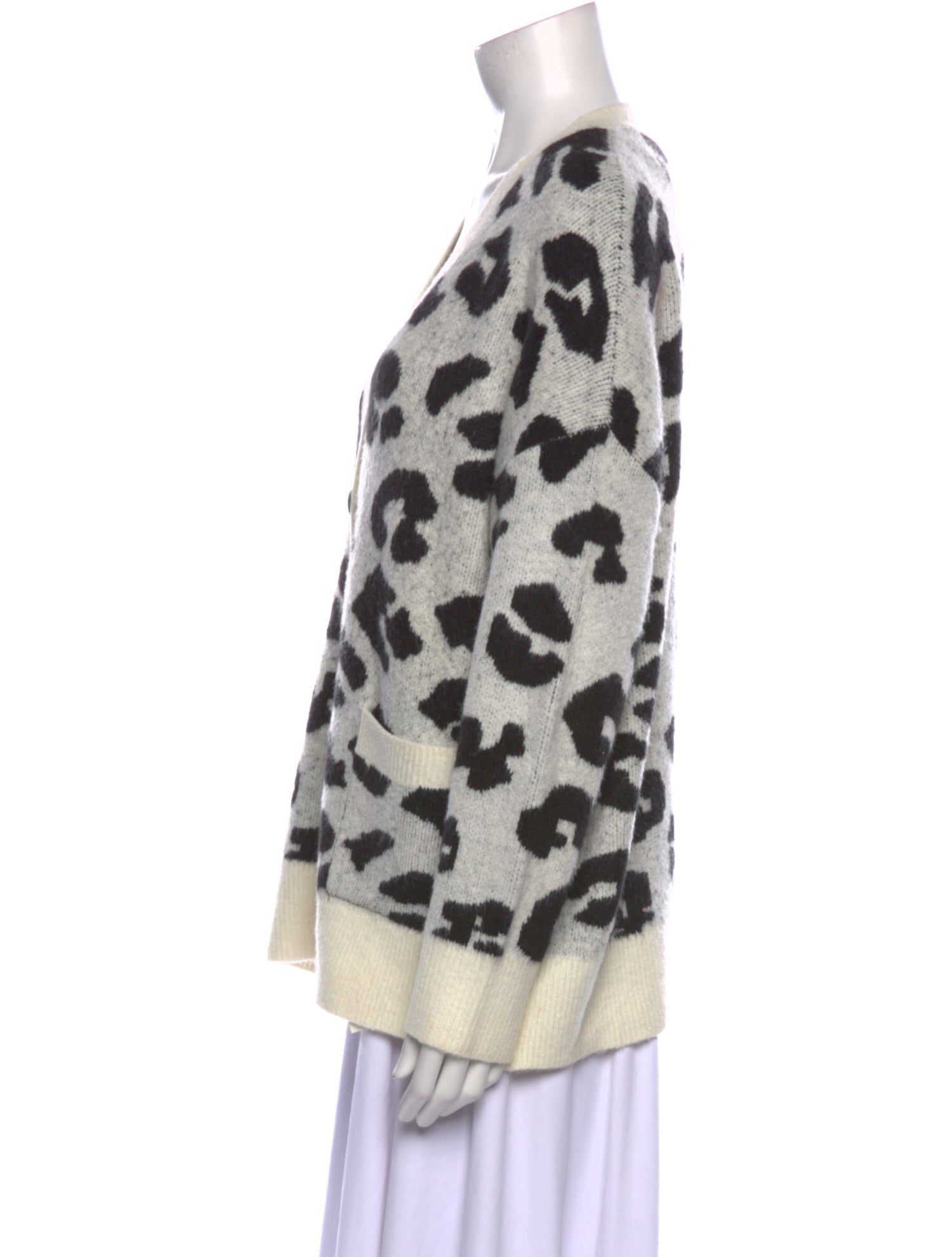 GRLFRND Animal Print V-Neck Sweater