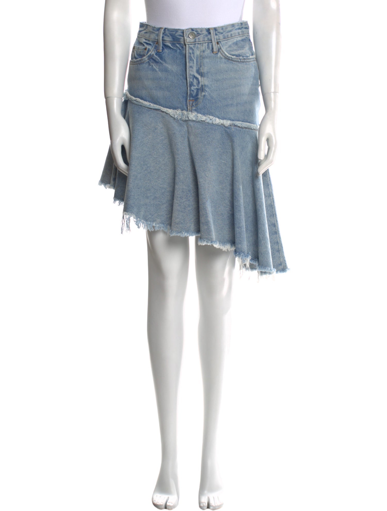 GRLFRND Raw-Edge Trim Knee-Length Skirt