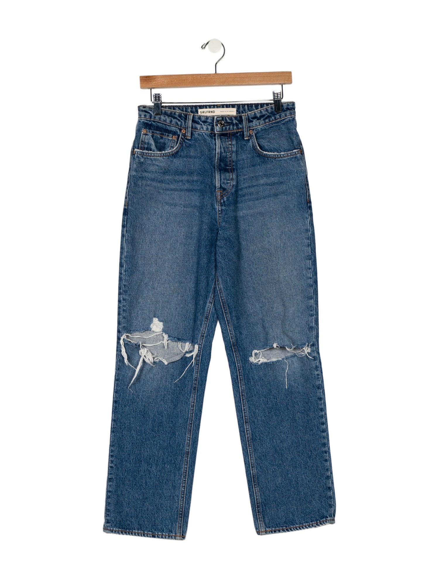 GRLFRND High-Rise Straight Leg Jeans