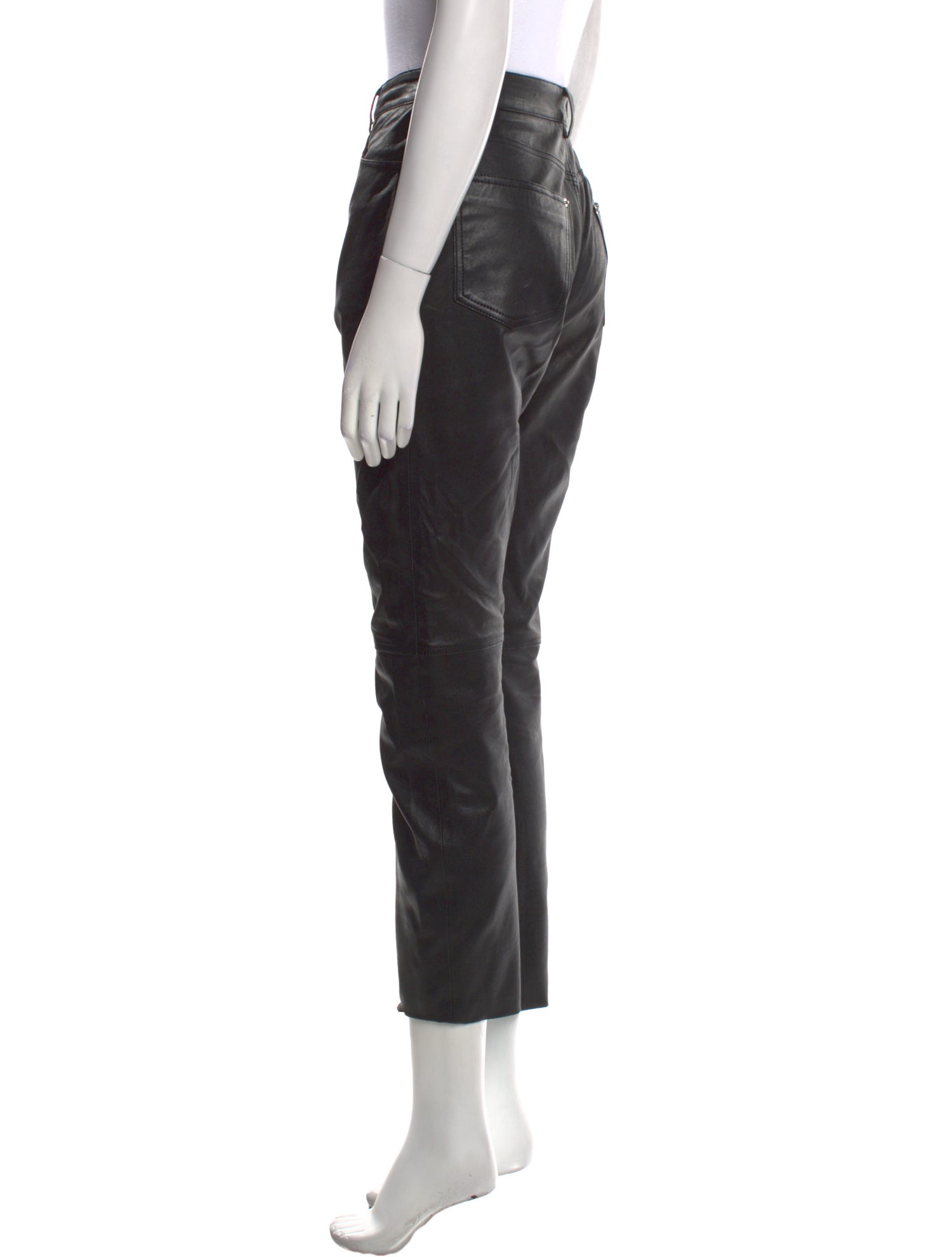 GRLFRND Leather Straight Leg Pants