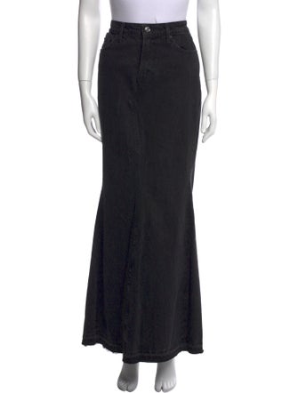 GRLFRND Raw-Edge Trim Long Skirt