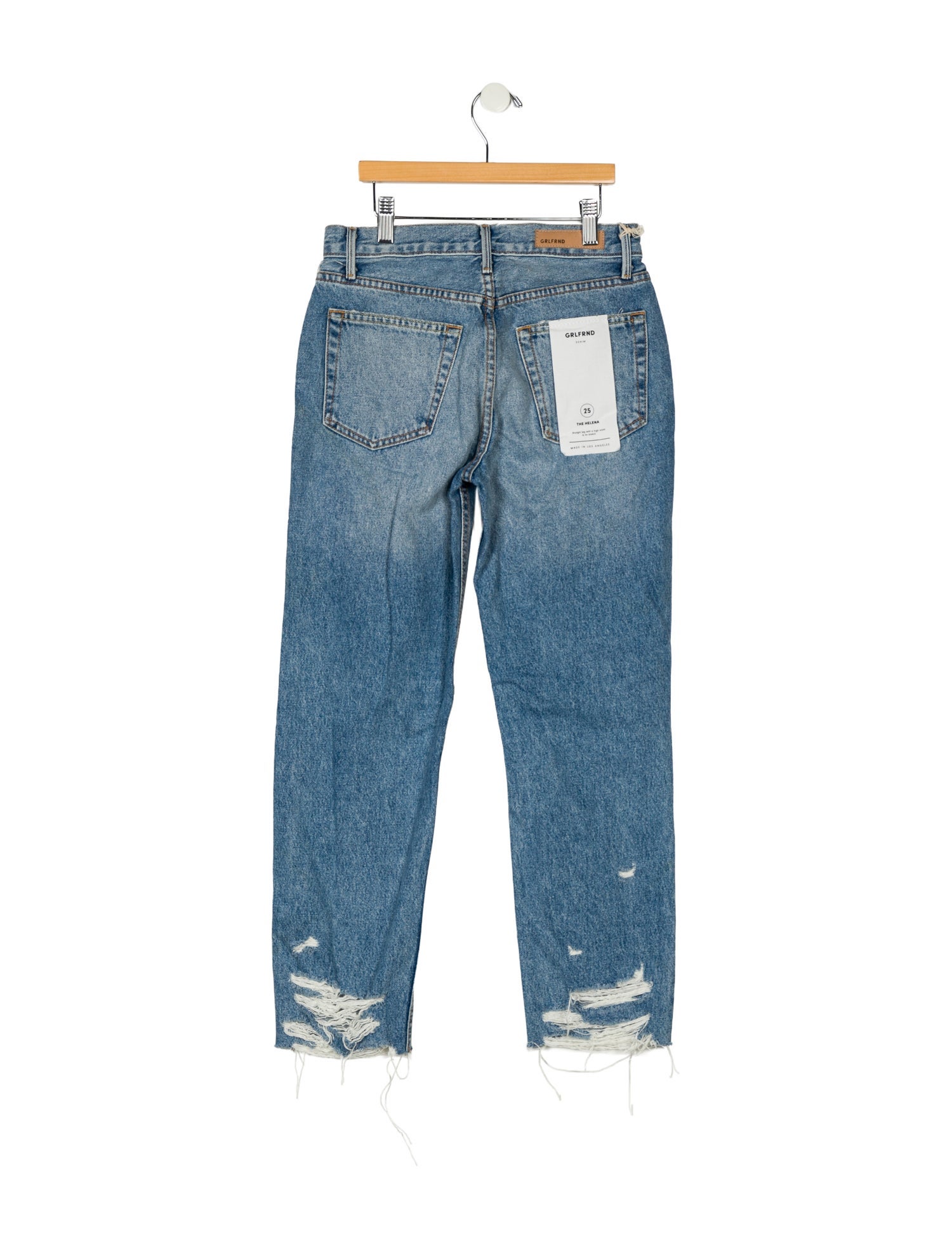 GRLFRND Mid-Rise Straight Leg Jeans