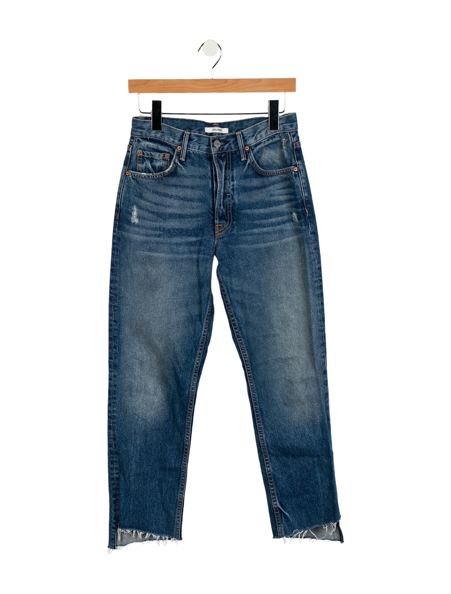 GRLFRND Mid-Rise Straight Leg Jeans