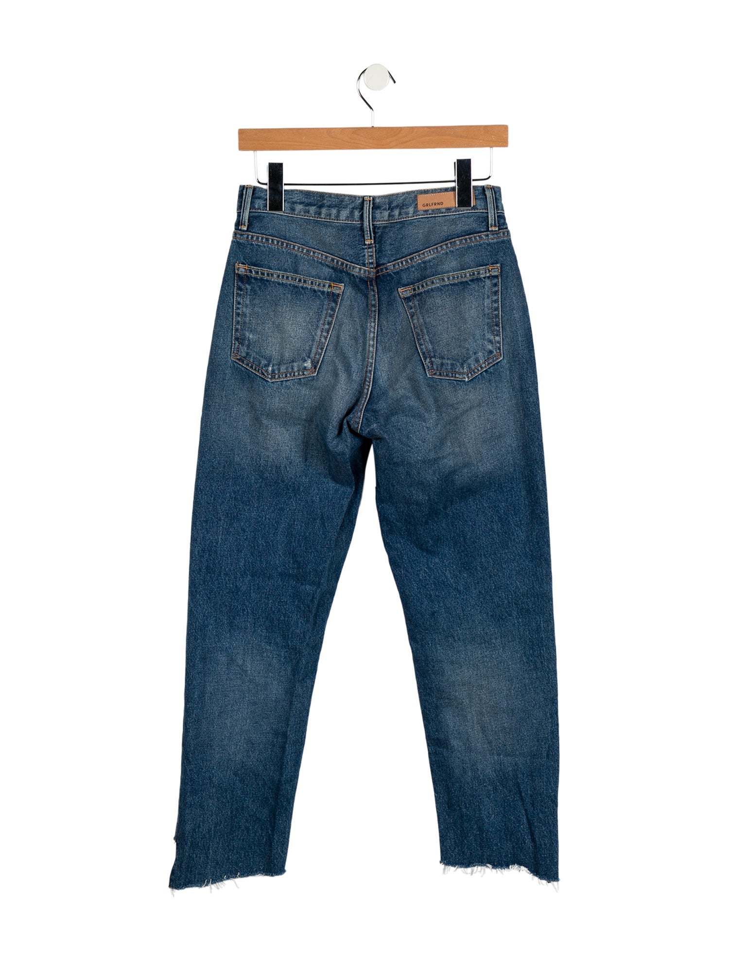 GRLFRND Mid-Rise Straight Leg Jeans