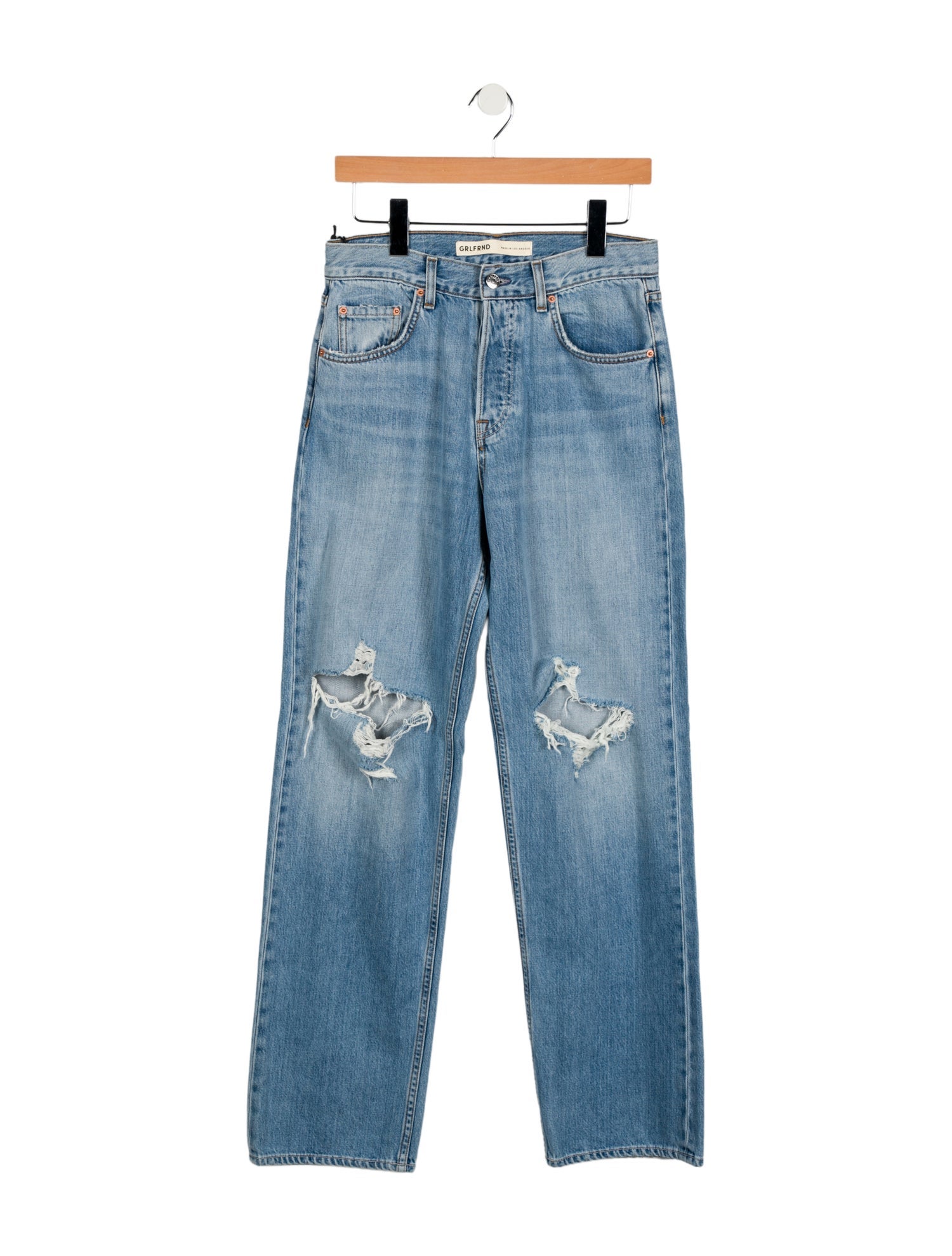GRLFRND High-Rise Straight Leg Jeans