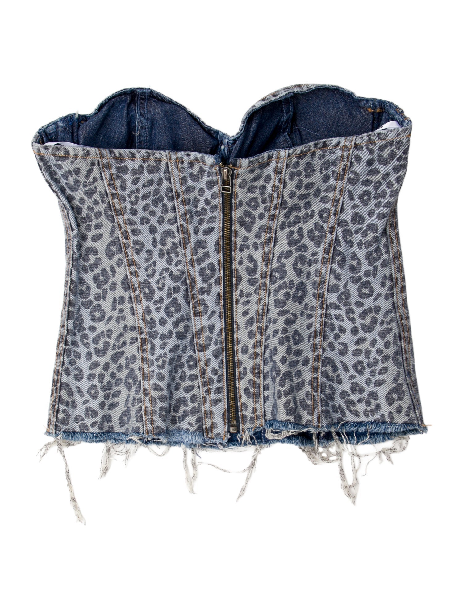 GRLFRND Animal Print Strapless Sweatshirt