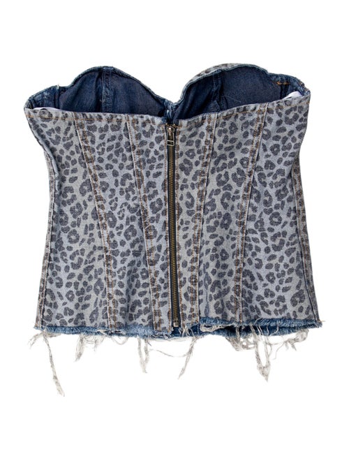 GRLFRND Animal Print Strapless Sweatshirt