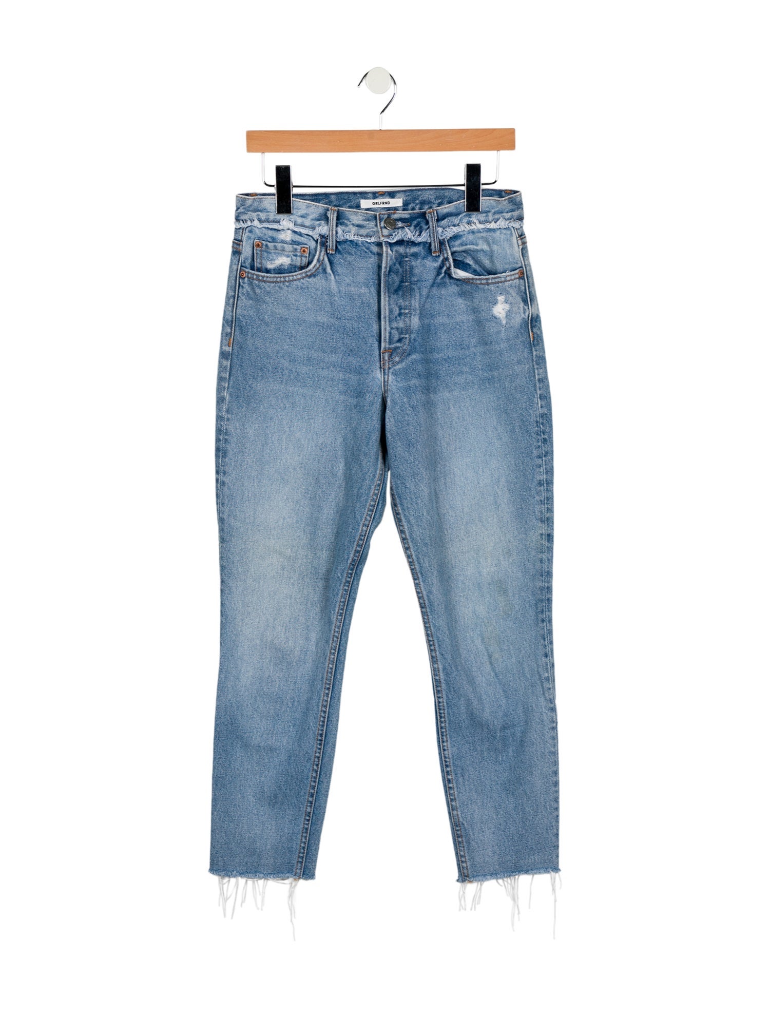 GRLFRND Mid-Rise Straight Leg Jeans
