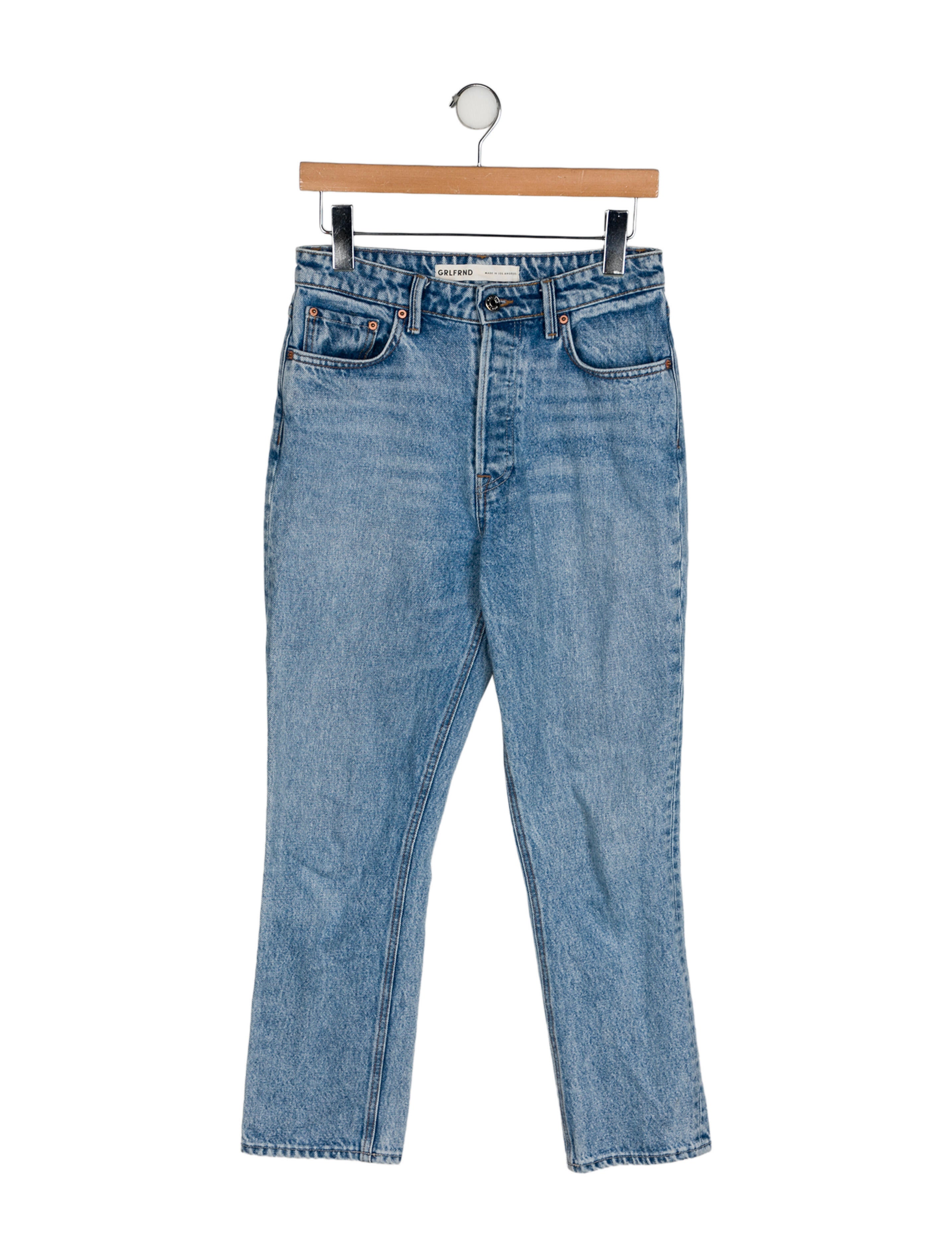 GRLFRND Mid-Rise Straight Leg Jeans