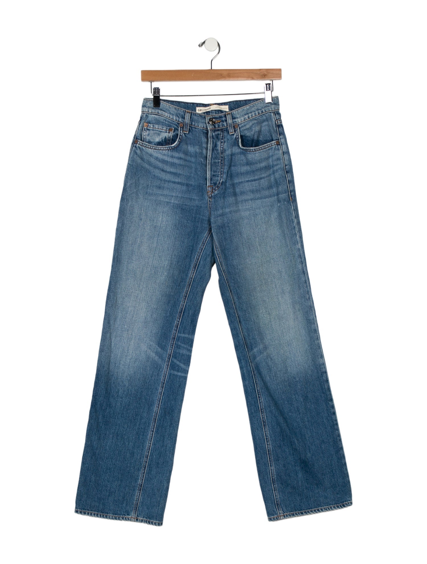 GRLFRND Mid-Rise Wide Leg Jeans