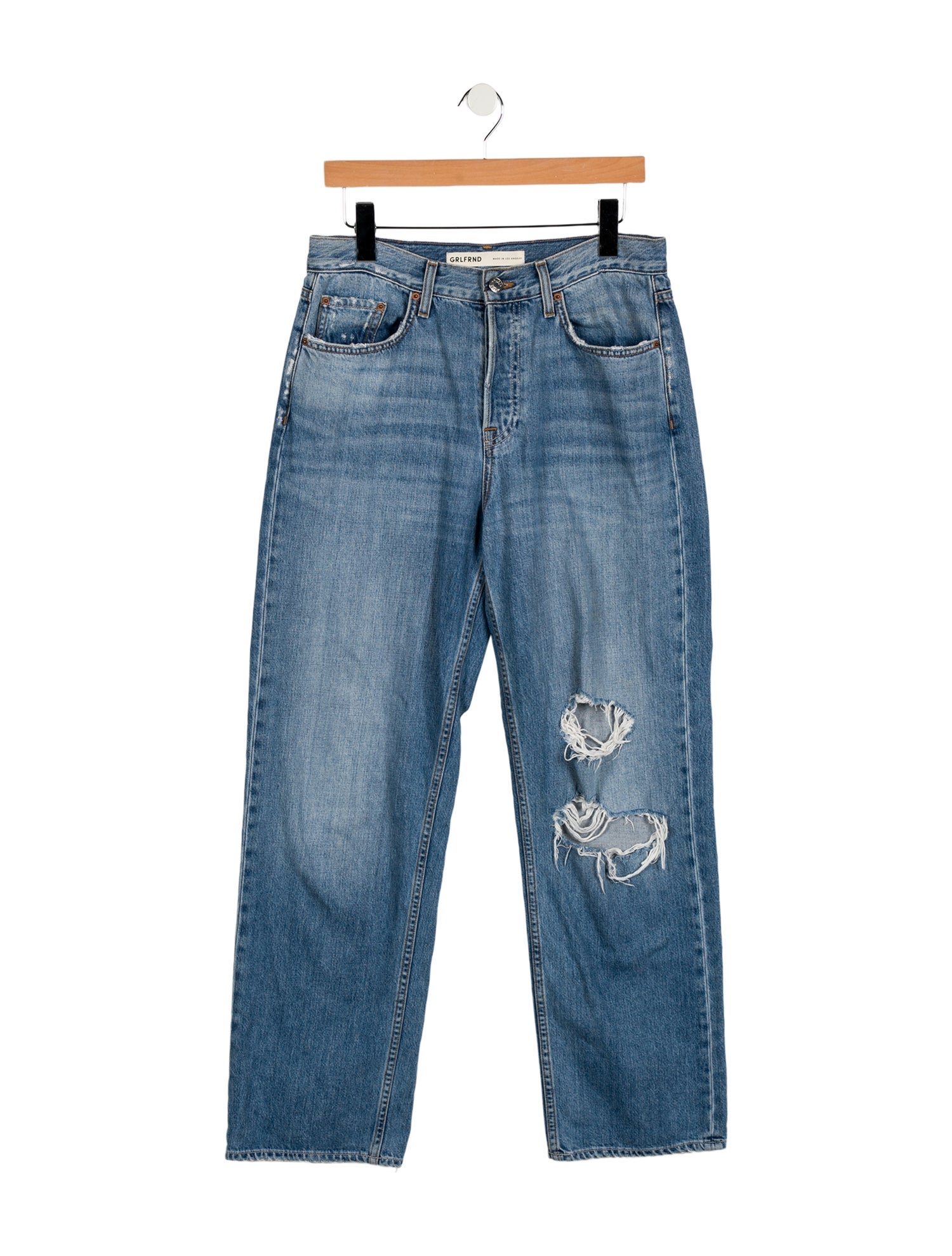 GRLFRND High-Rise Straight Leg Jeans