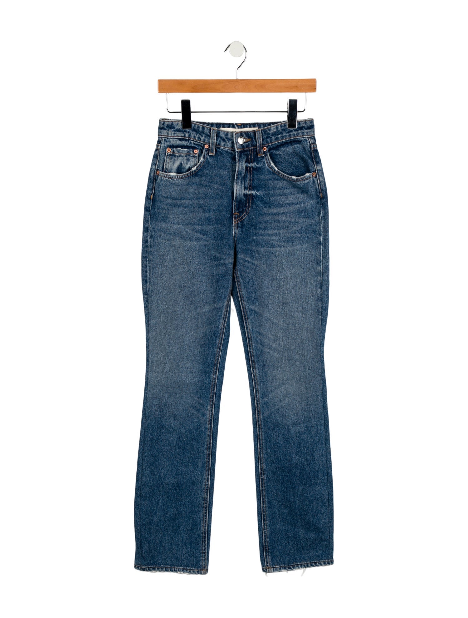 GRLFRND Mid-Rise Straight Leg Jeans