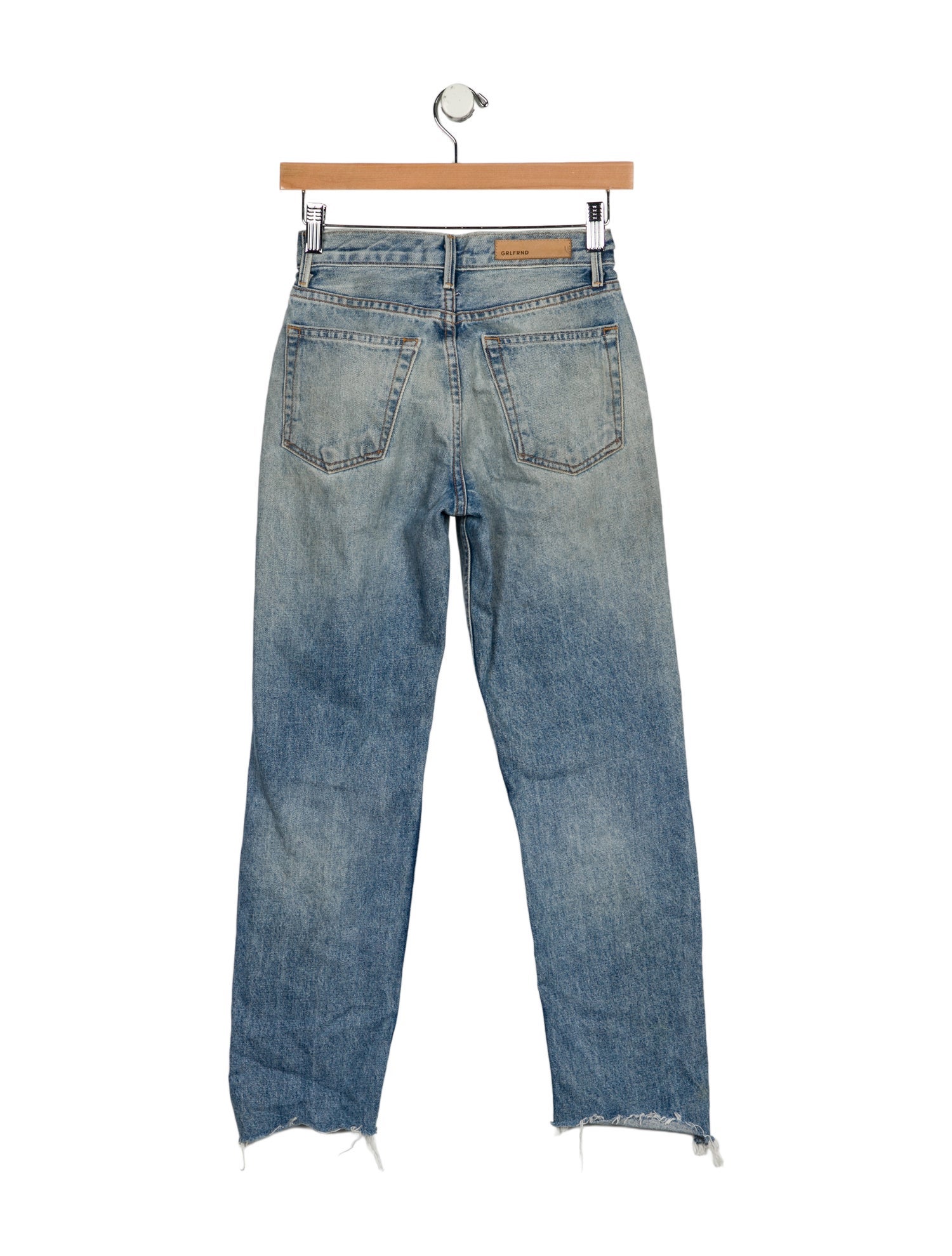 GRLFRND Mid-Rise Straight Leg Jeans