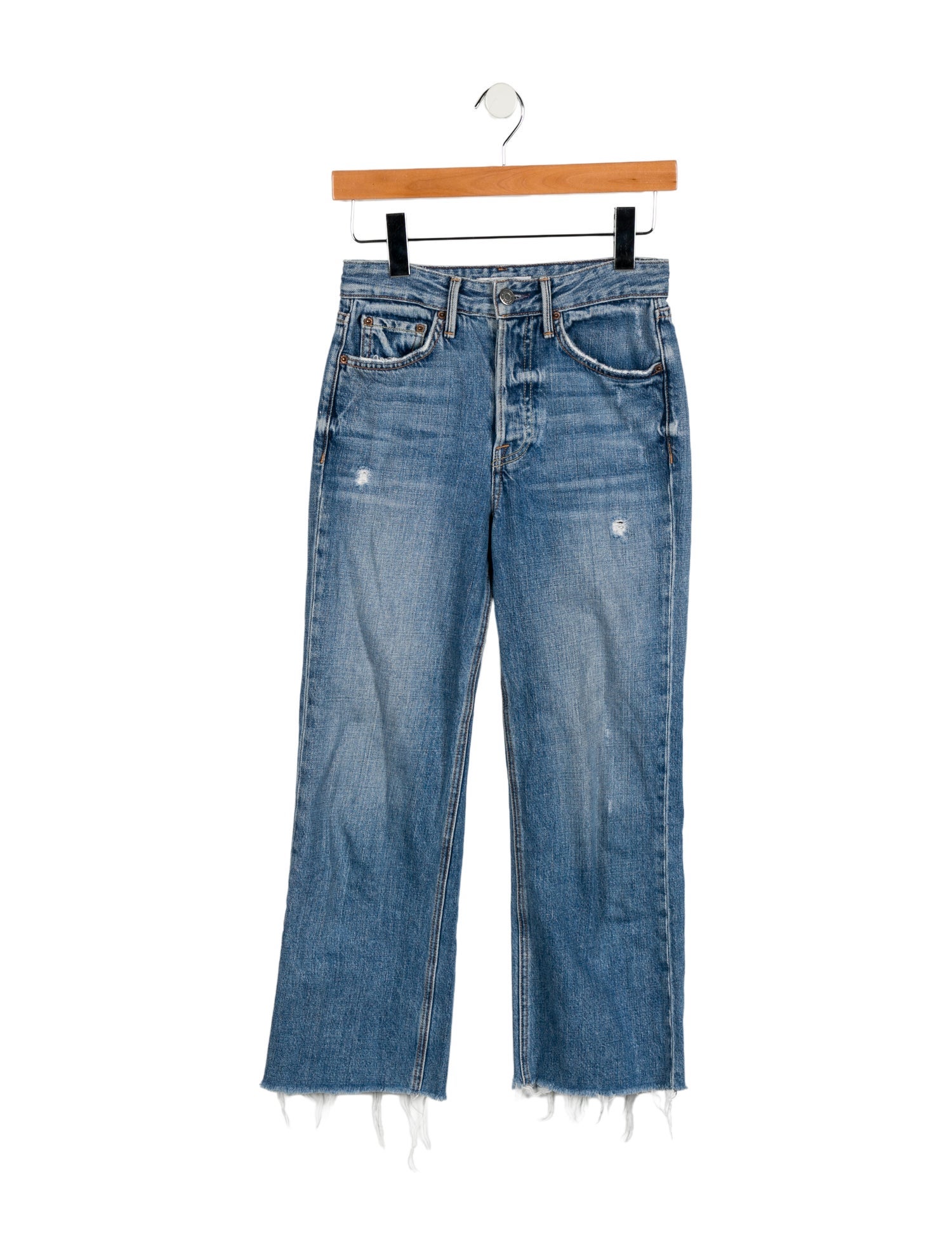 GRLFRND Mid-Rise Straight Leg Jeans
