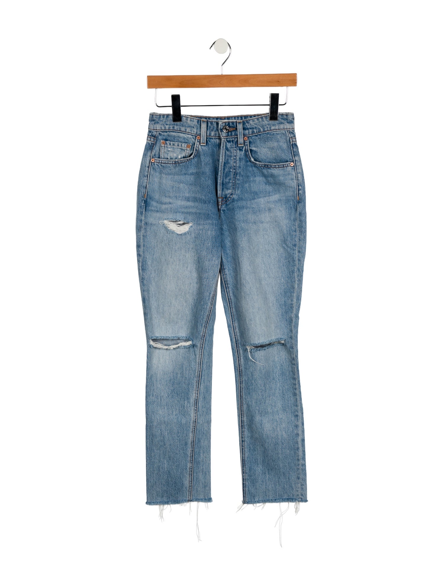 GRLFRND Mid-Rise Straight Leg Jeans