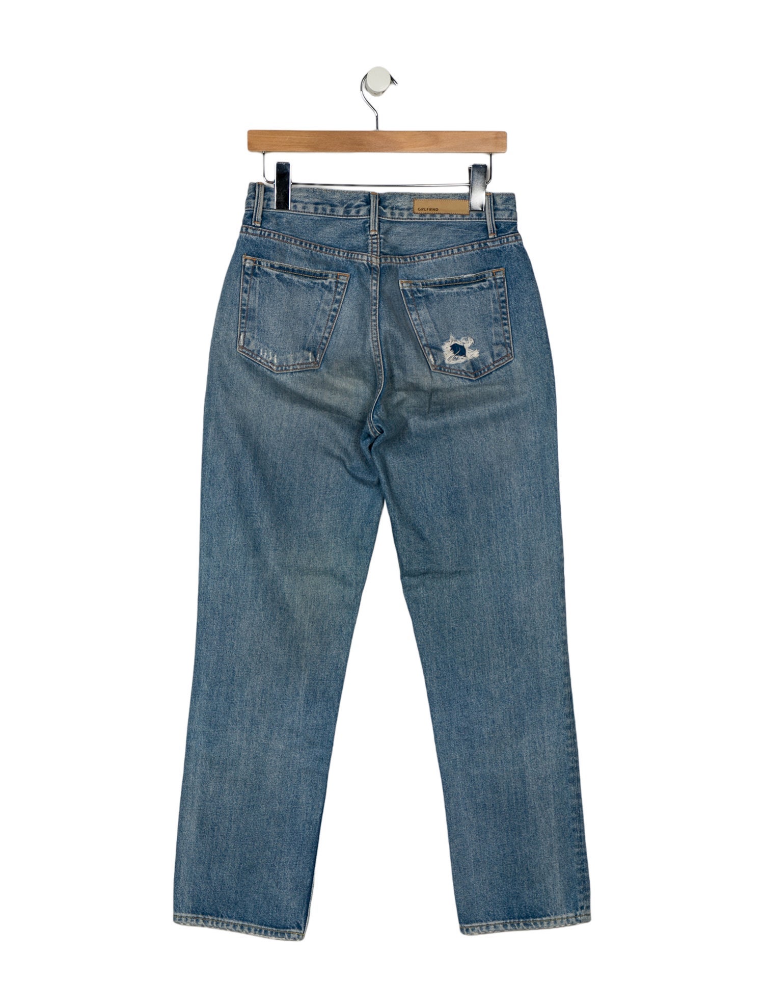 GRLFRND Mid-Rise Straight Leg Jeans