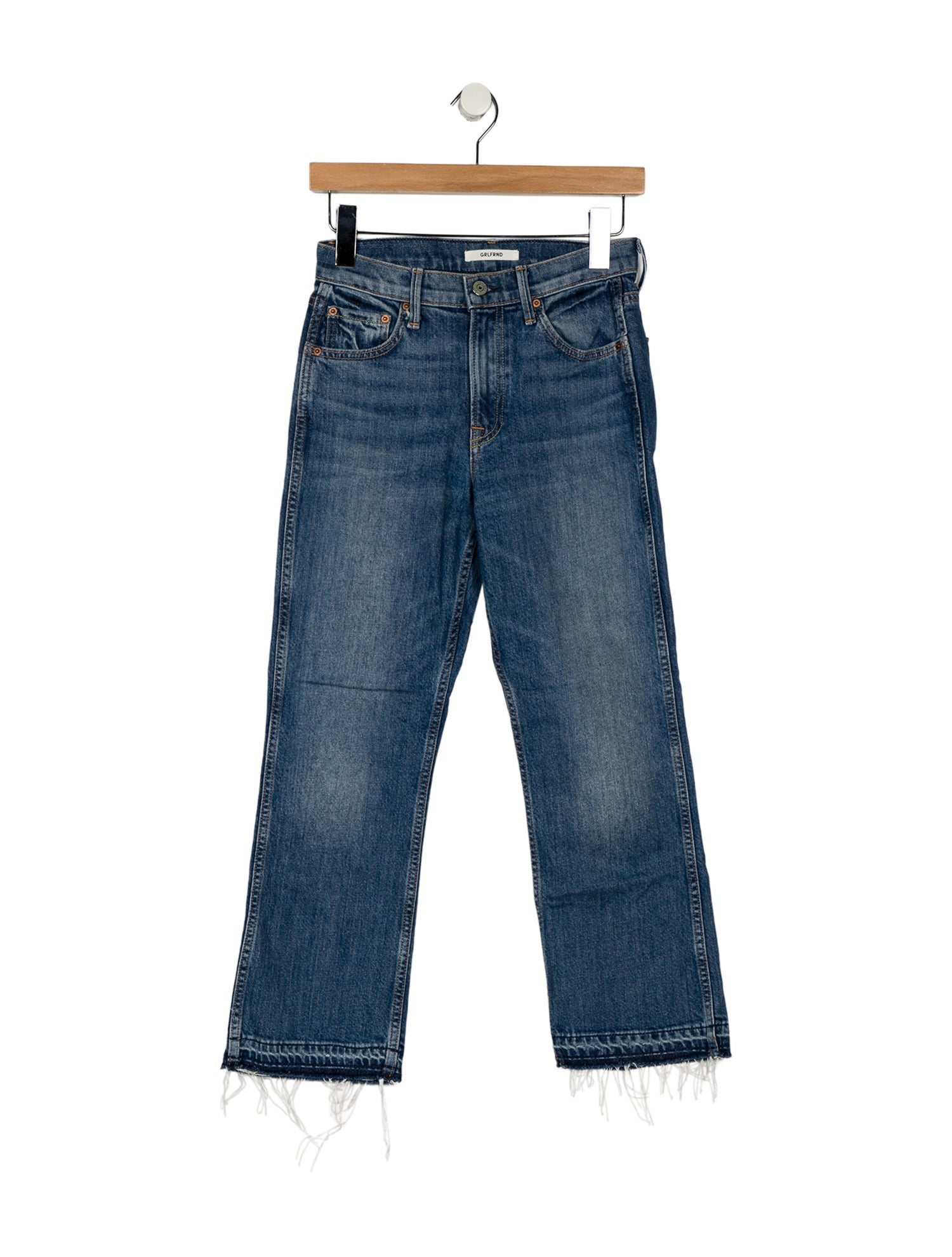 GRLFRND Mid-Rise Straight Leg Jeans