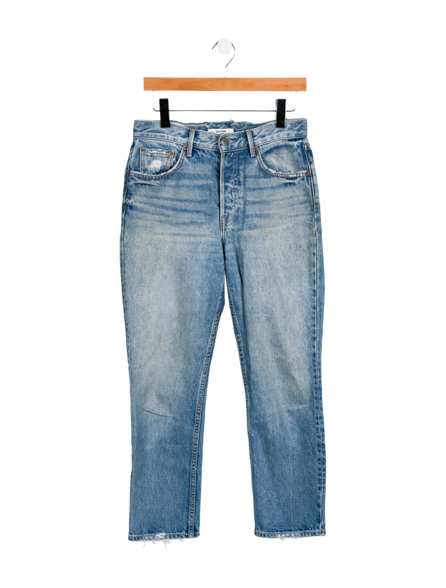 GRLFRND Mid-Rise Straight Leg Jeans