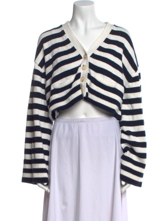 GRLFRND Striped V-Neck Sweater