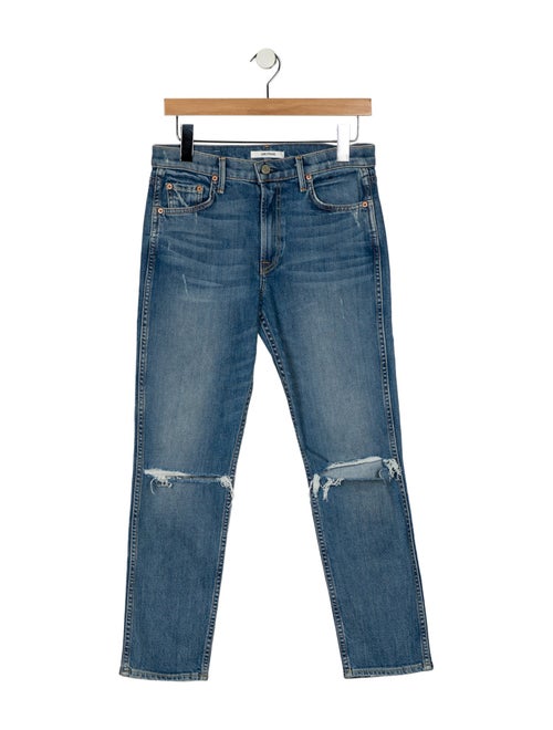GRLFRND Mid-Rise Straight Leg Jeans