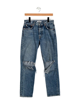 GRLFRND Mid-Rise Straight Leg Jeans
