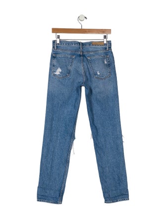 GRLFRND Mid-Rise Straight Leg Jeans
