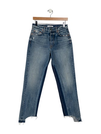 GRLFRND Mid-Rise Straight Leg Jeans