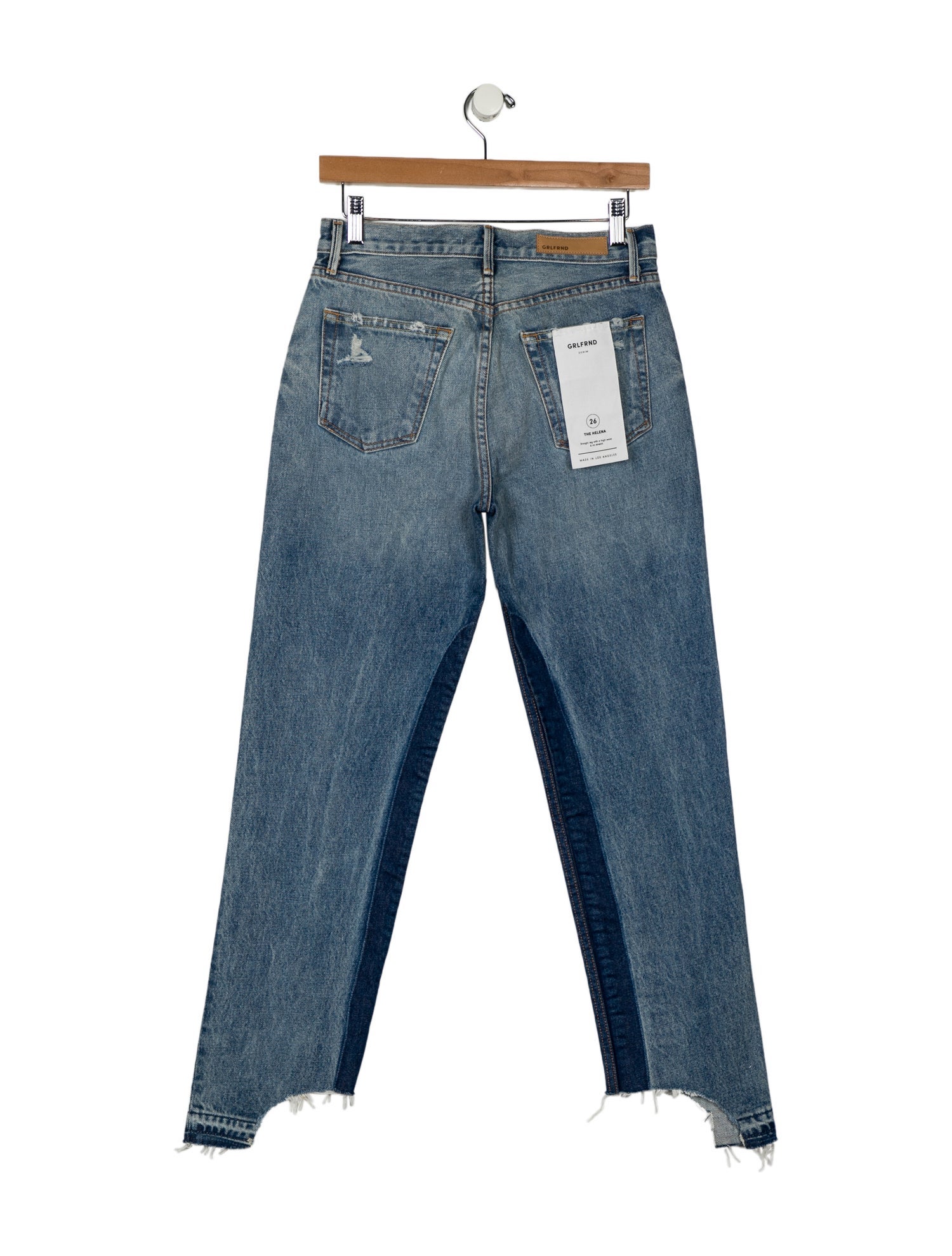 GRLFRND Mid-Rise Straight Leg Jeans