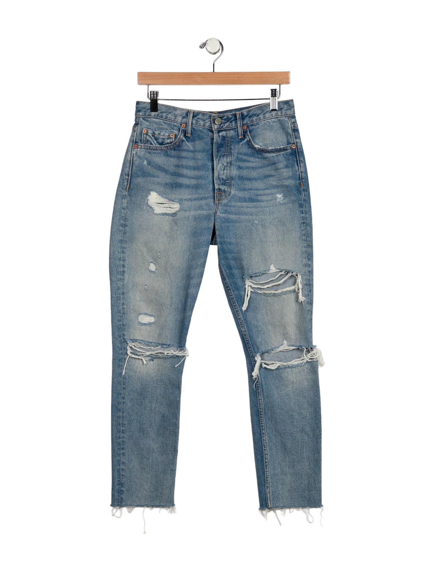 GRLFRND Mid-Rise Straight Leg Jeans