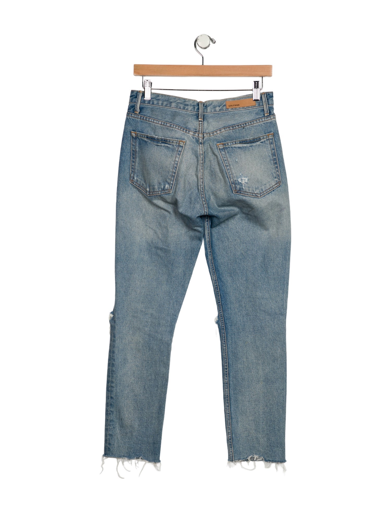 GRLFRND Mid-Rise Straight Leg Jeans