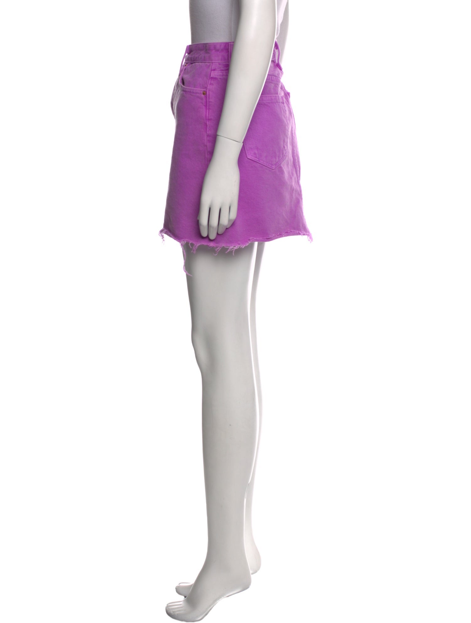 GRLFRND Raw-Edge Trim Mini Skirt