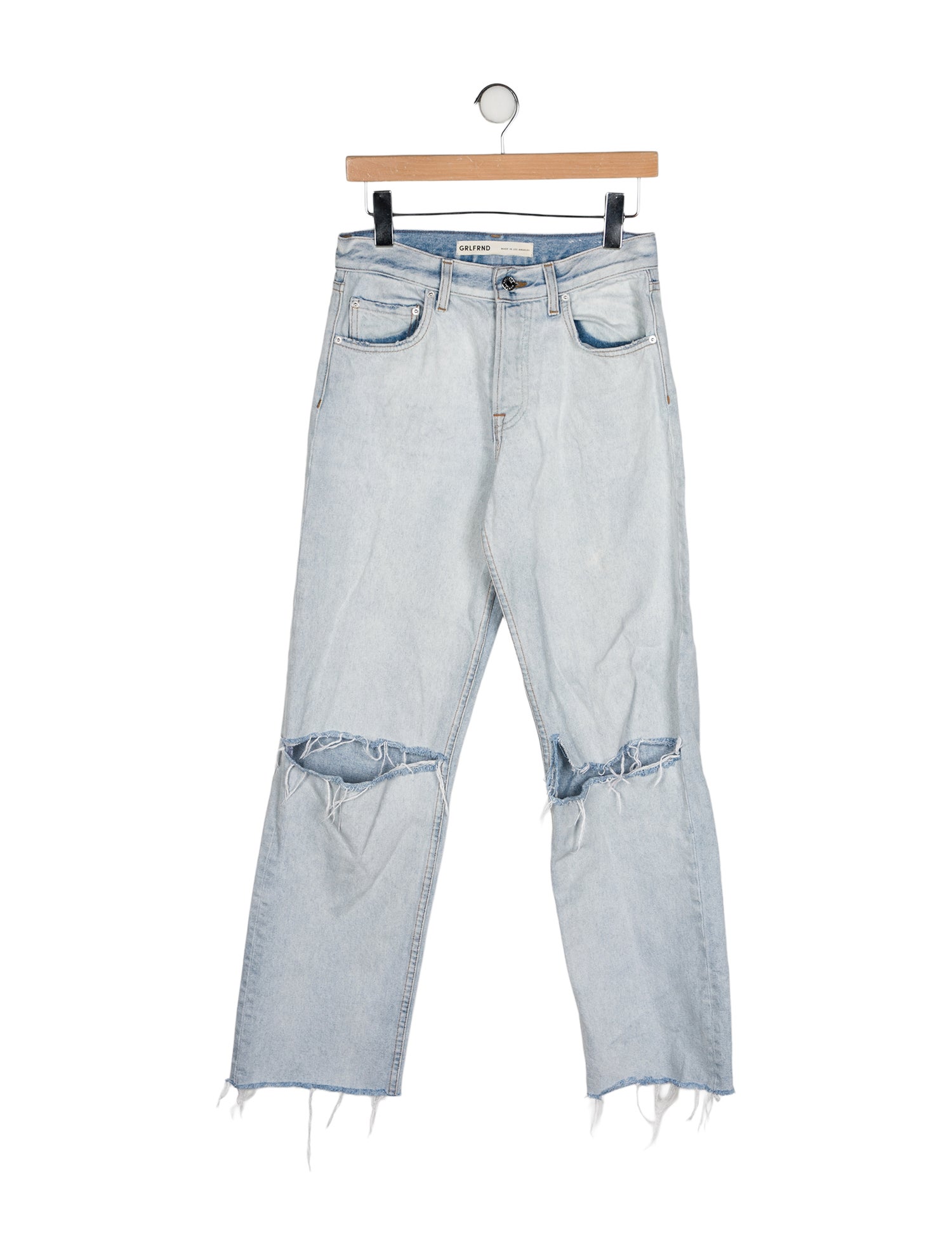GRLFRND Mid-Rise Straight Leg Jeans