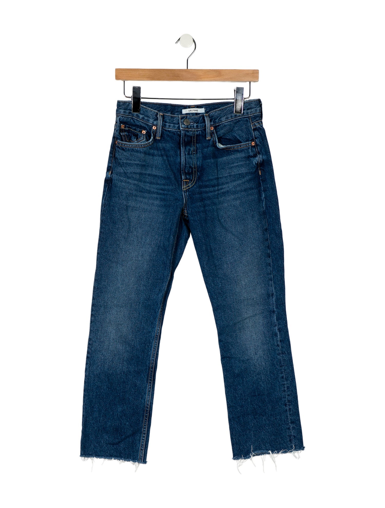 GRLFRND Mid-Rise Straight Leg Jeans