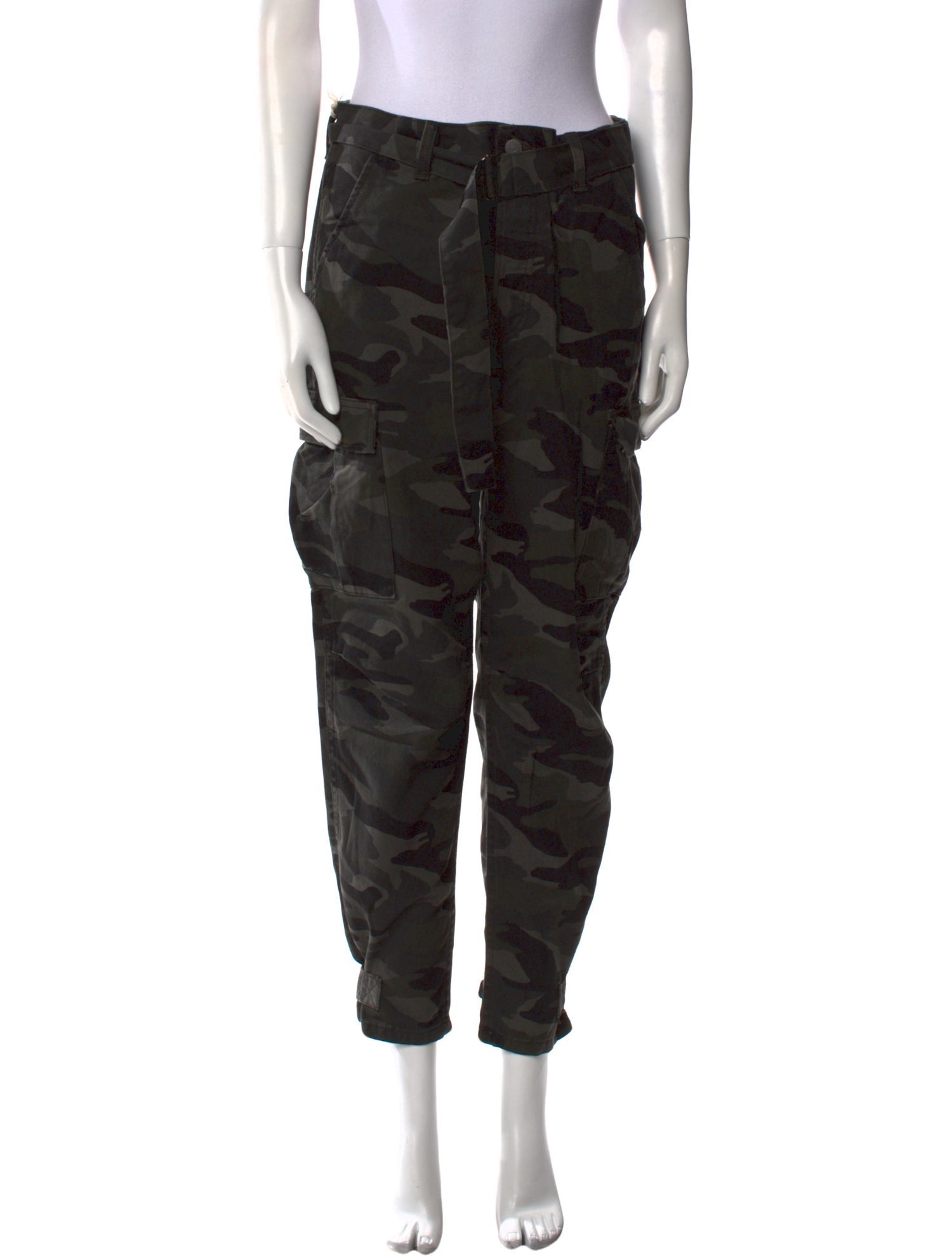 GRLFRND Camouflage Print Straight Leg Pants