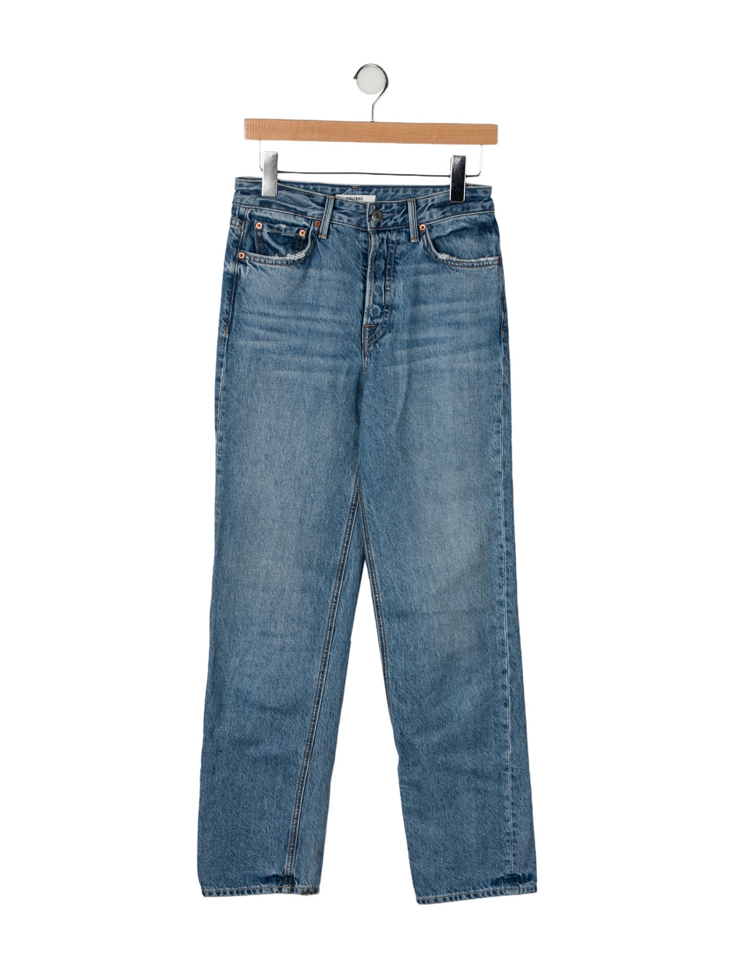 GRLFRND Mid-Rise Straight Leg Jeans