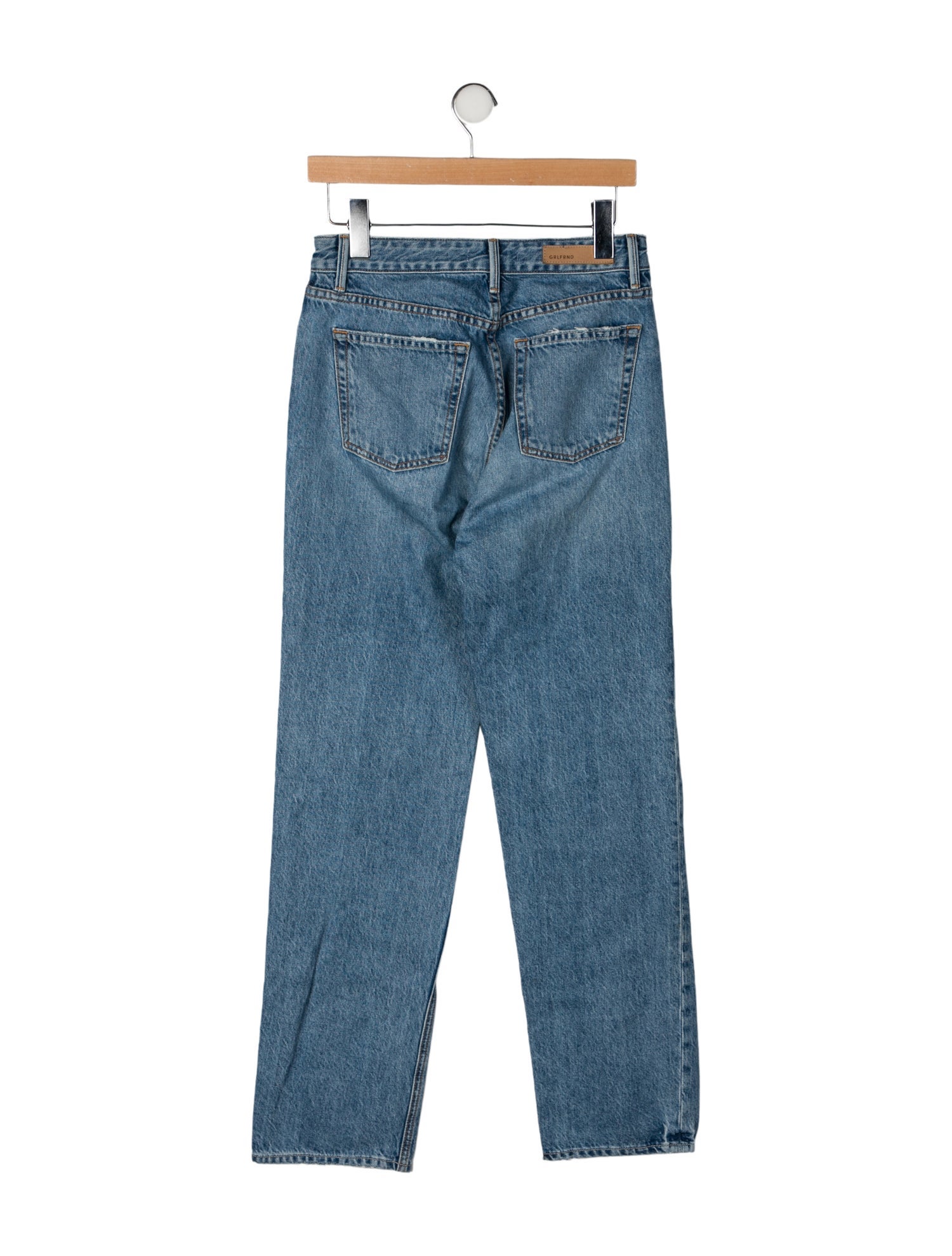 GRLFRND Mid-Rise Straight Leg Jeans