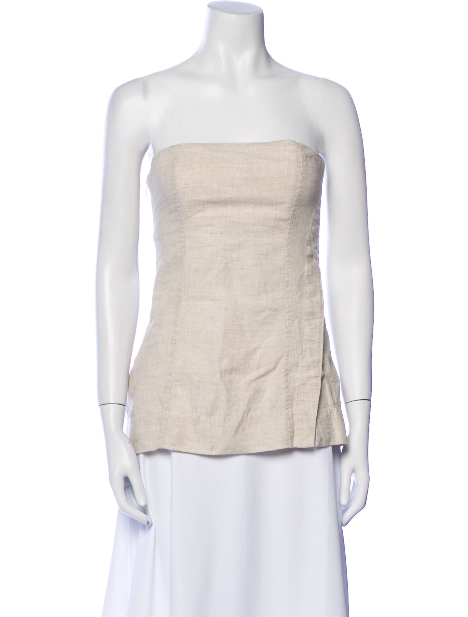 GRLFRND Linen Strapless Top
