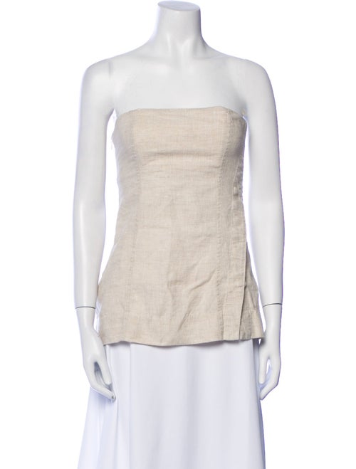 GRLFRND Linen Strapless Top