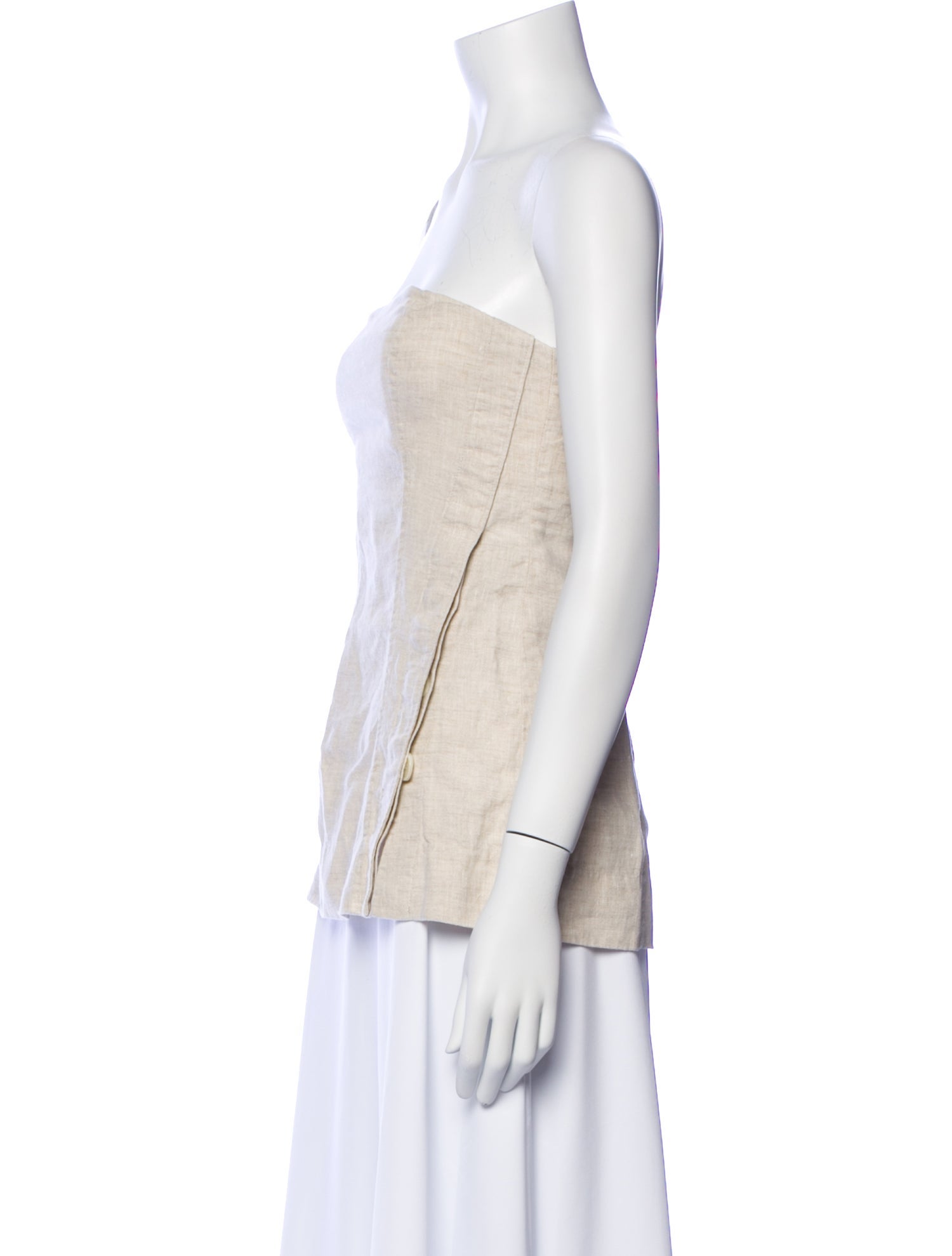 GRLFRND Linen Strapless Top