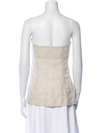 GRLFRND Linen Strapless Top