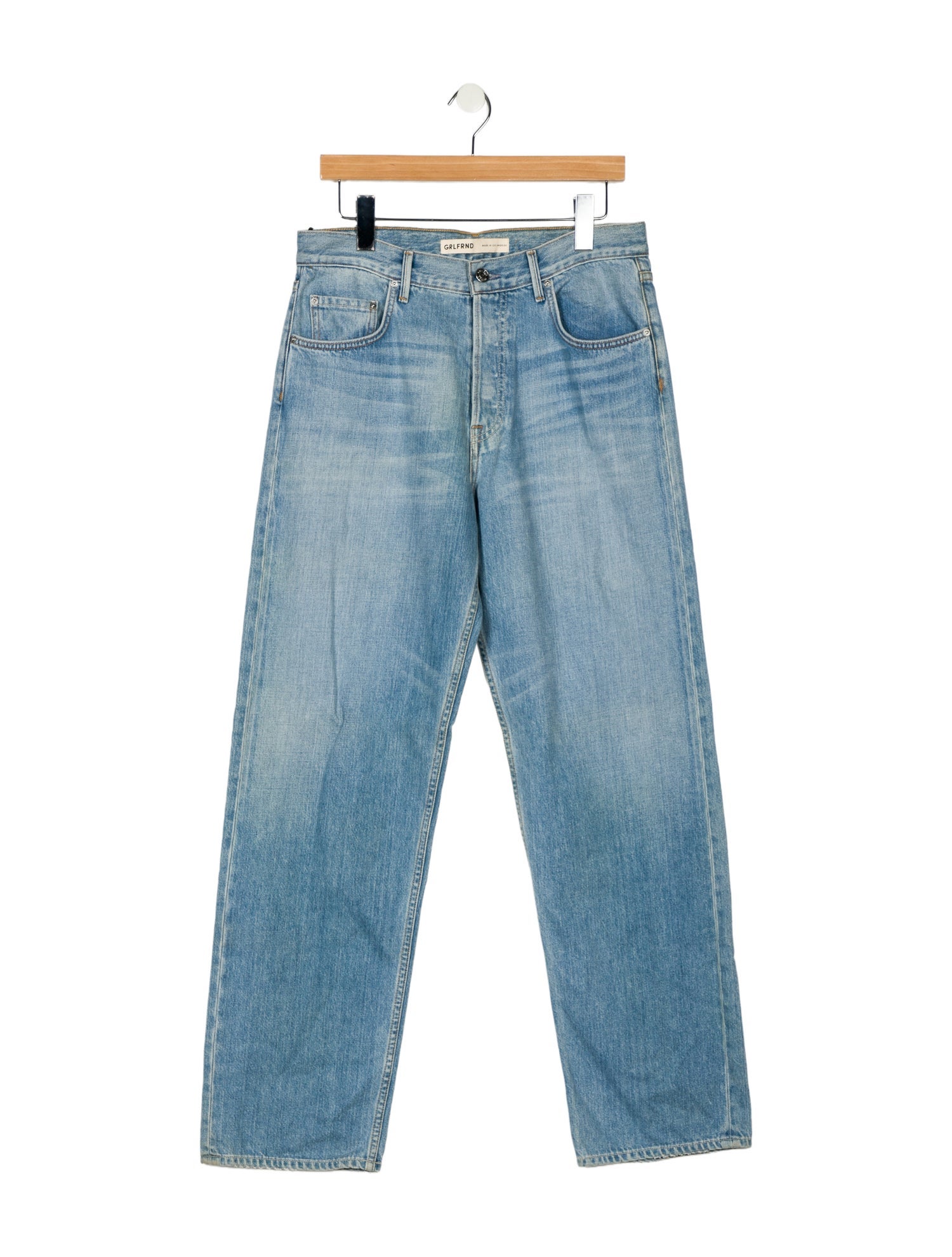 GRLFRND Mid-Rise Straight Leg Jeans