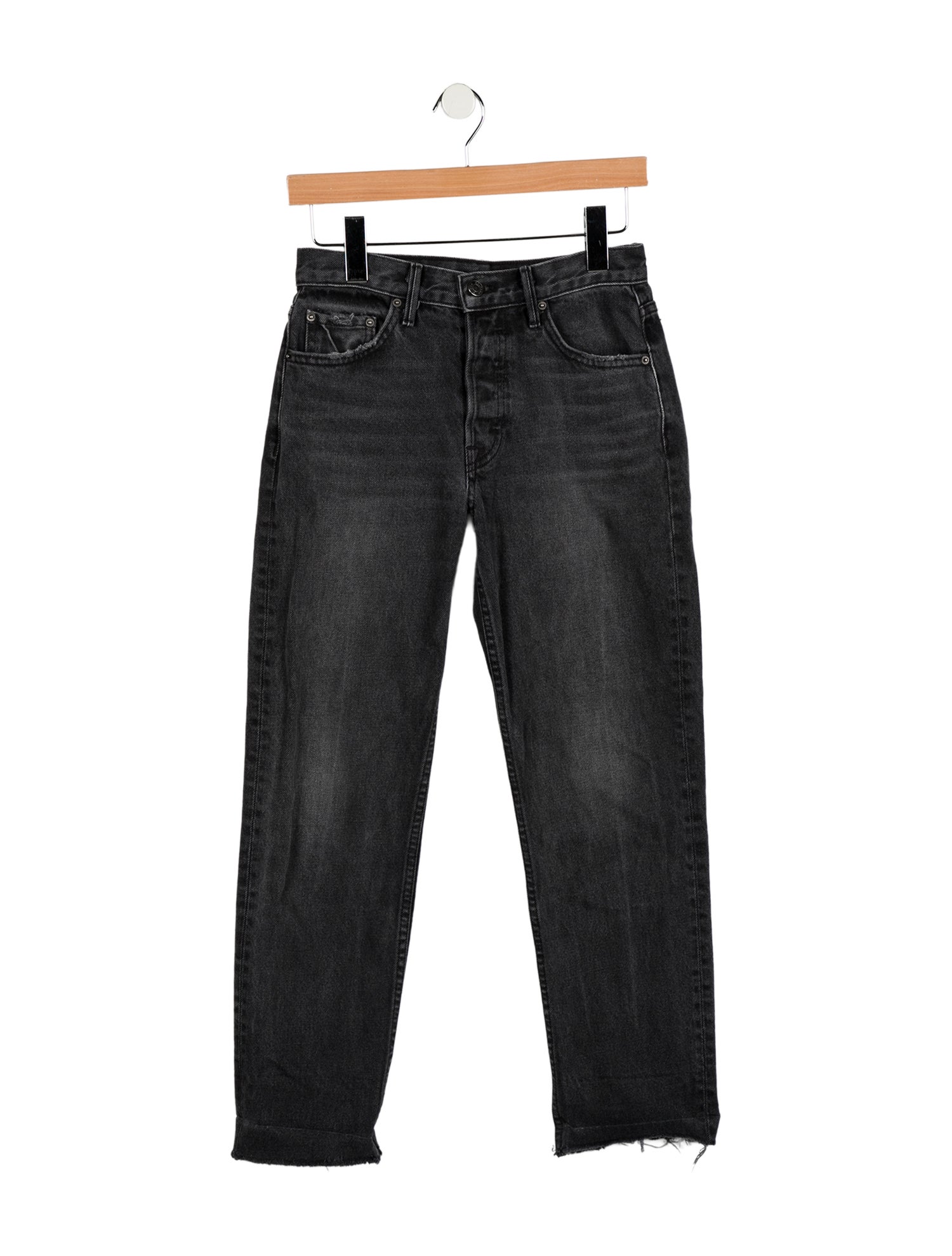 GRLFRND Mid-Rise Straight Leg Jeans