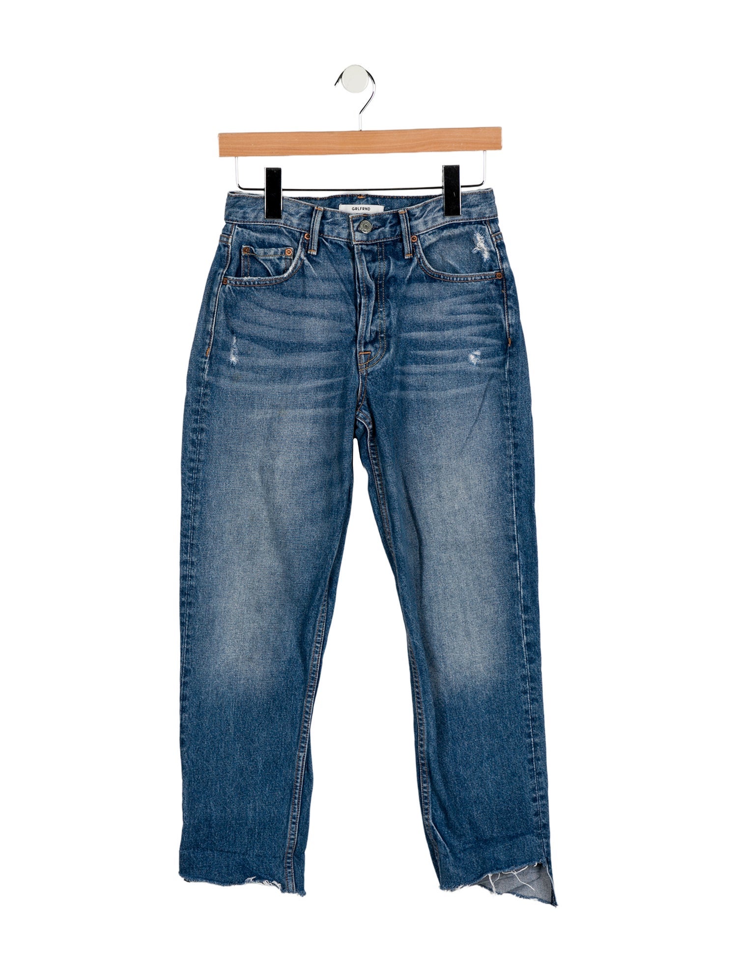 GRLFRND Mid-Rise Straight Leg Jeans