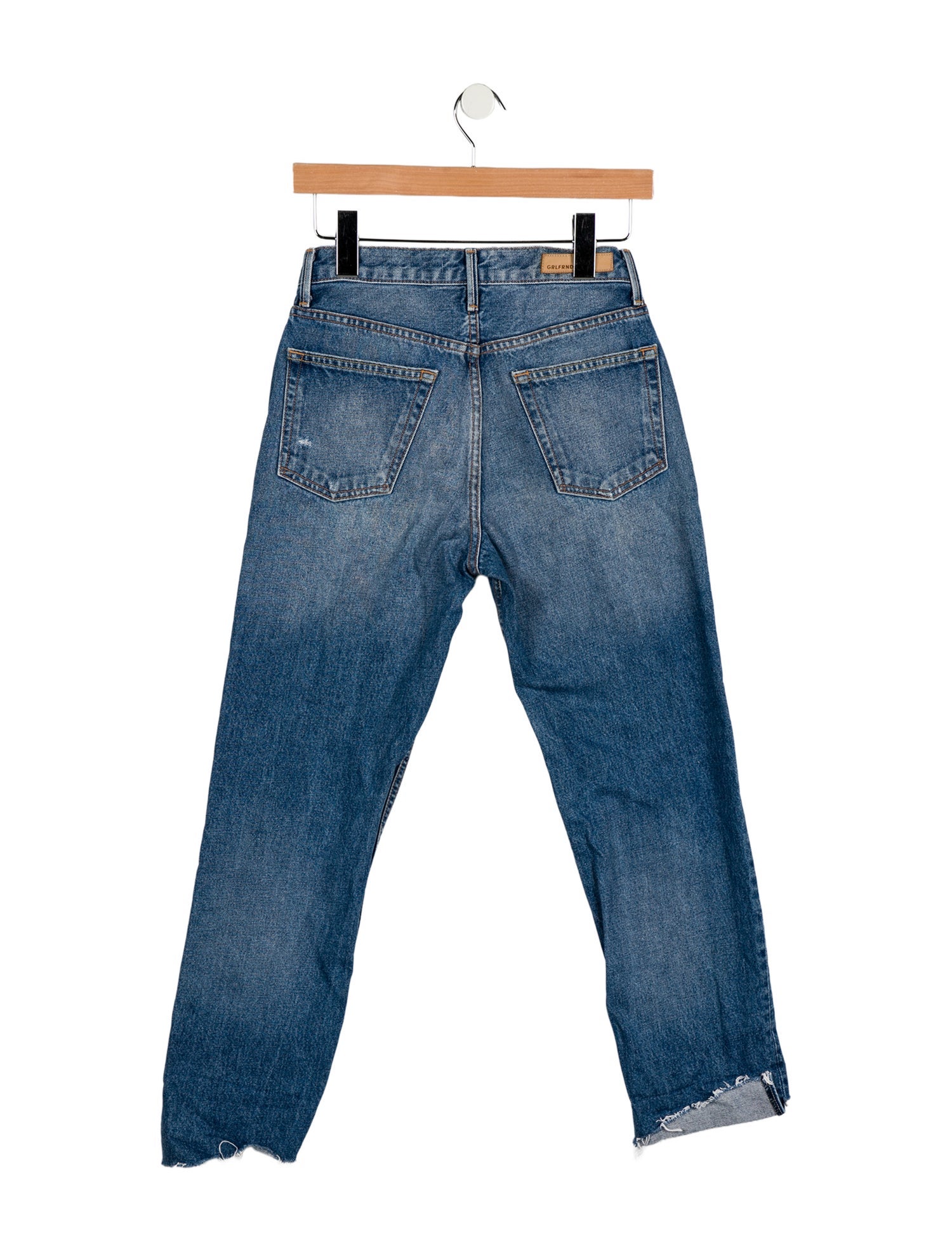 GRLFRND Mid-Rise Straight Leg Jeans