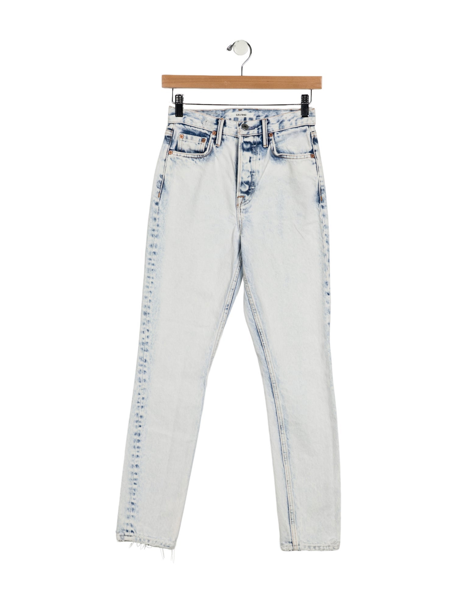 GRLFRND Mid-Rise Straight Leg Jeans